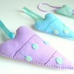 Easter Hearts Decoration - Set Of 3 - Easter Eggs..