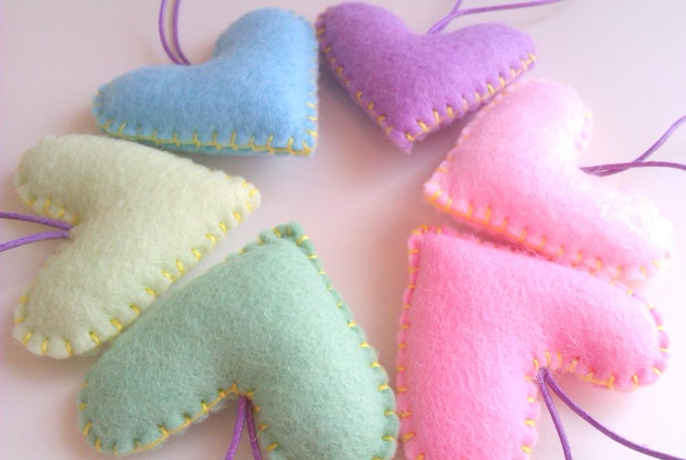 Home/party/wedding Hearts Decorations - Pastel, Pale - Set Of 6 - Ornaments/favors/decor/gifts